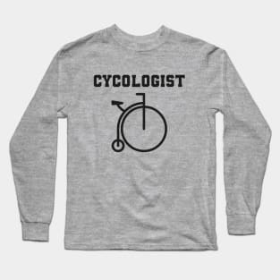 Cycologist with old bicycle Long Sleeve T-Shirt